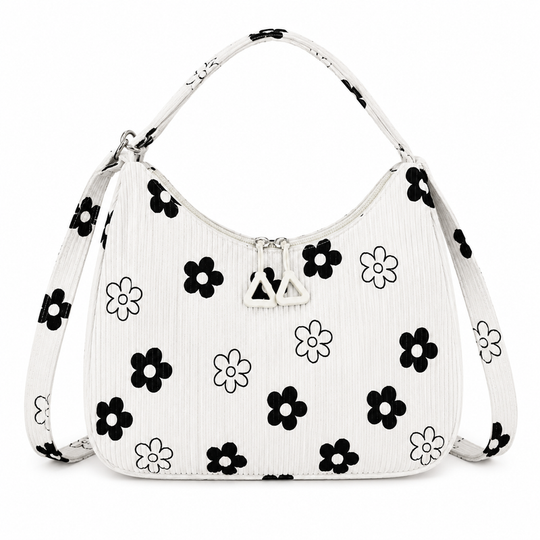 Sac Cabas Hobo Velours Côtelé Imprimé Retro
