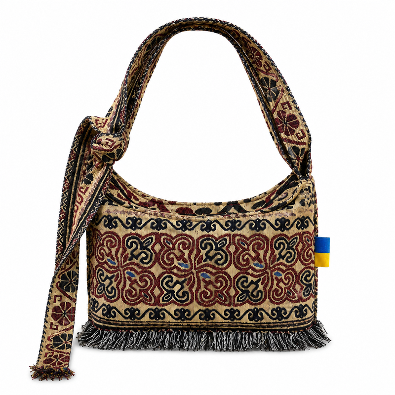 Sac Bandoulière Tissu Tapisserie Motif Ethnique
